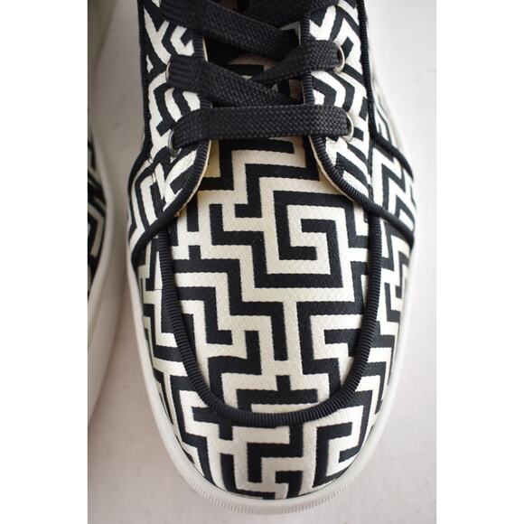 Christian Louboutin Mens Rantus Orlato Flat Tissu Black White High Sneaker 44 11 - Picture 7 of 13